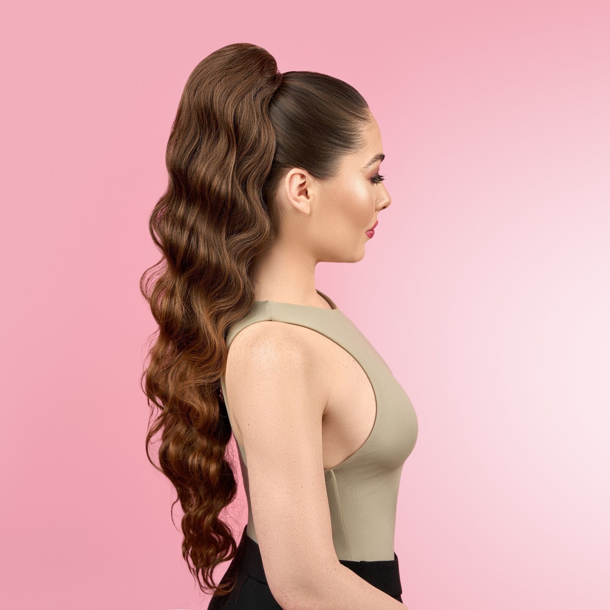 COADA DE PAR BODY WAVE “MYIA” - SATEN CIOCOLATIU MEDIU - imagine 3